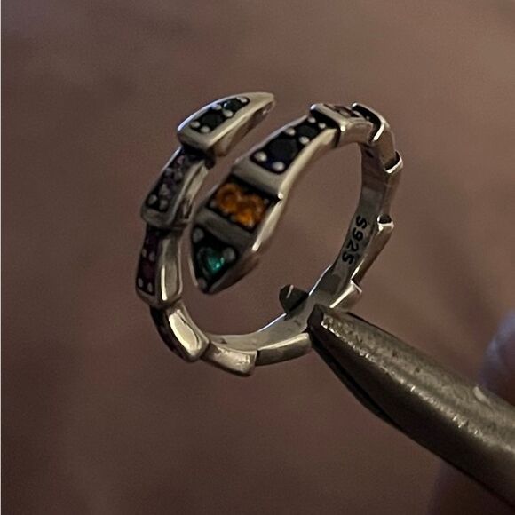 The Multi-Colored Serpent Ring in 925 silver - Picture 4 of 12